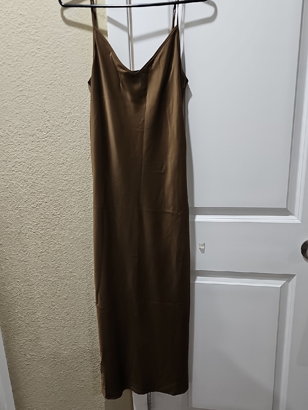 House of Harlow 1960 Olive Satin Maxi Slip Dress